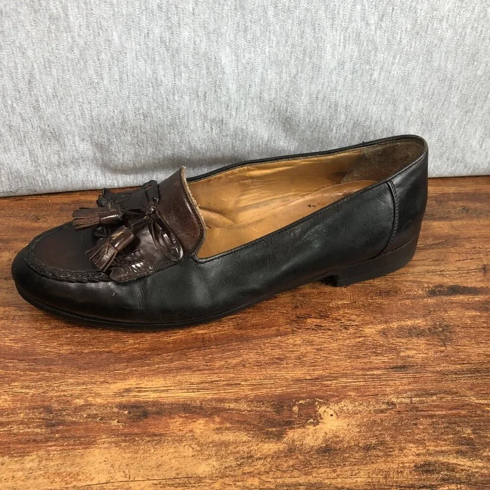 Johnston & Murphy Men SZ 10.5 M Made in Italy Brown Kiltie‎ Tassel Loafer Shoes